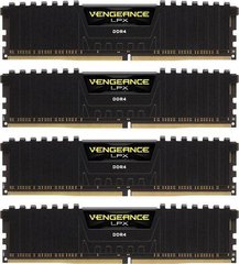 Пам'ять для настільних комп'ютерів Corsair 128 GB (4x32GB) DDR4 2666 MHz Vengeance LPX (CMK128GX4M4A2666C16)