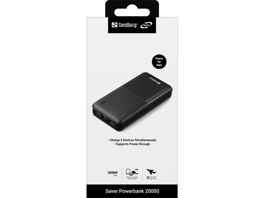 Внешний аккумулятор (павербанк) Sandberg Saver Powerbank 20000mAh (320-42)