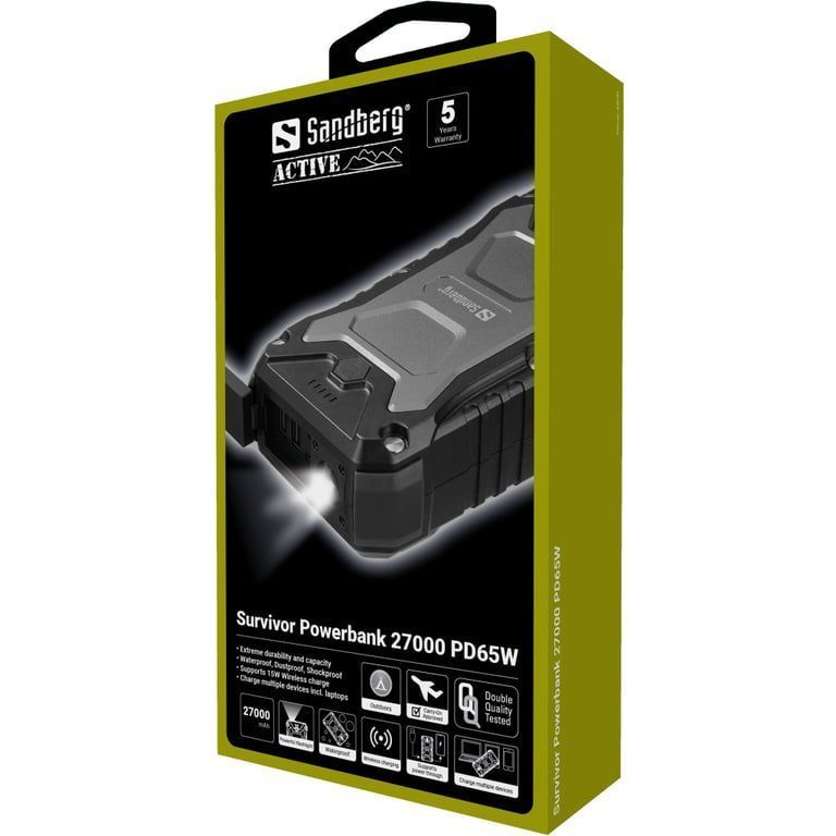 Внешний аккумулятор (павербанк) Sandberg Survivor Powerbank 27000 mAh PD65W (420-99)