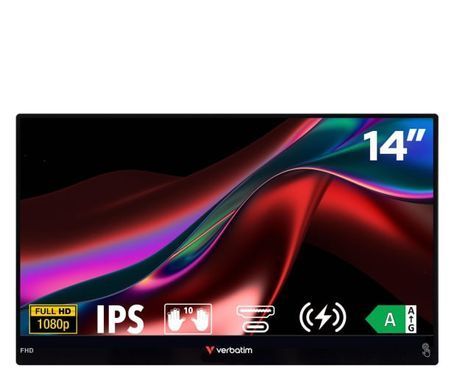 Портативный монитор Verbatim Portable Touchscreen Monitor Light 14" Full HD 1080p & Wireless Power Supply (32088)