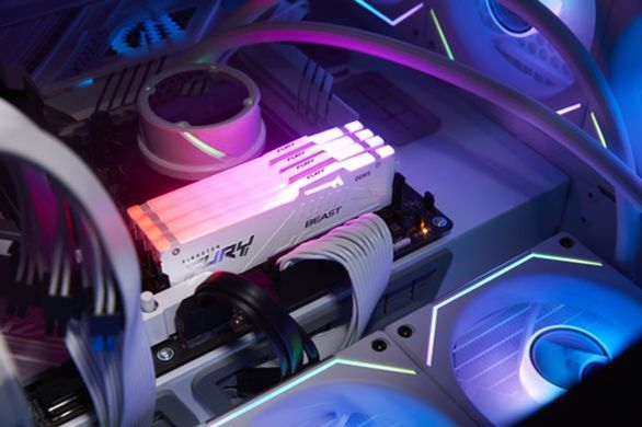 Память для настольных компьютеров Kingston Fury 64 GB (2x32GB) DDR5 6000 MHz Beast RGB EXPO White