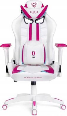 Комп'ютерне крісло для геймера Diablo X-Ray Normal Size White-Pink