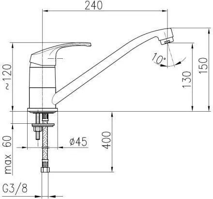 Смеситель для кухонной мойки KFA Armatura Krzem 4213-915-00