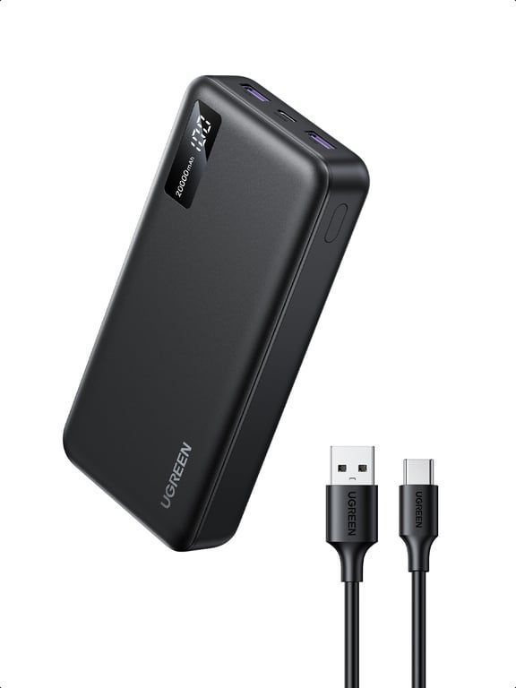Внешний аккумулятор (павербанк) Ugreen PB312 20000mAh Black (25683)