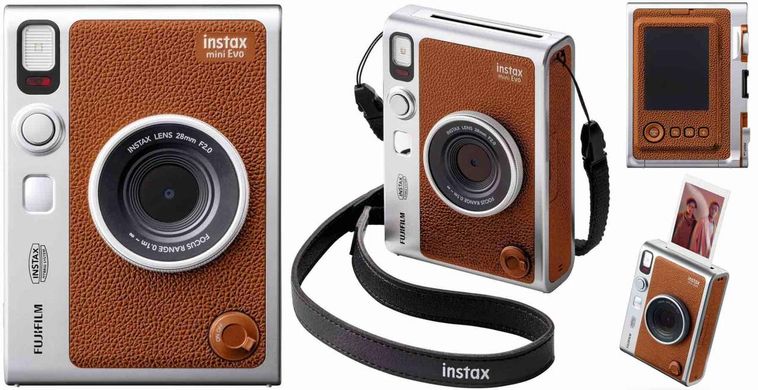 Фотокамера миттєвого друку Fujifilm Instax mini EVO Brown (16812534)