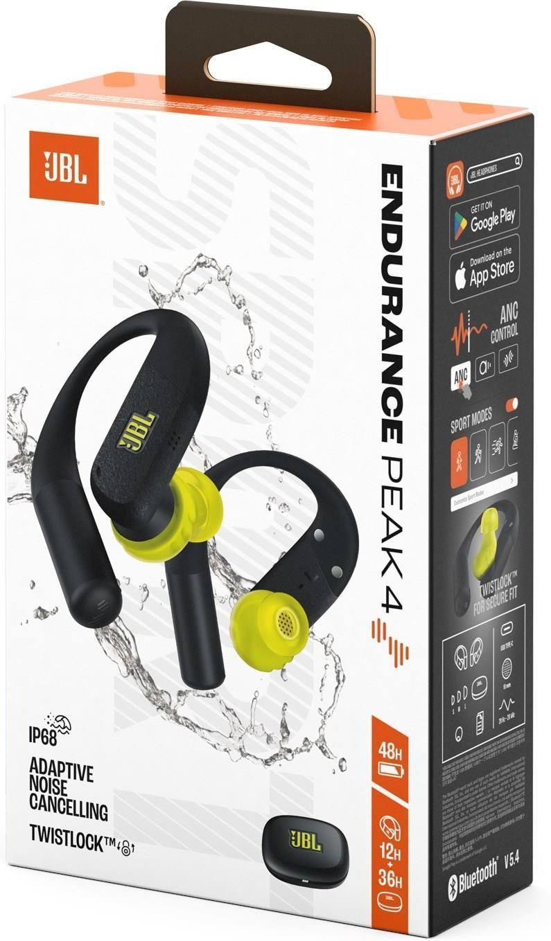 Навушники TWS JBL Endurance Peak 4 Black/Lime (JBLENDUPEAK4BLKL)