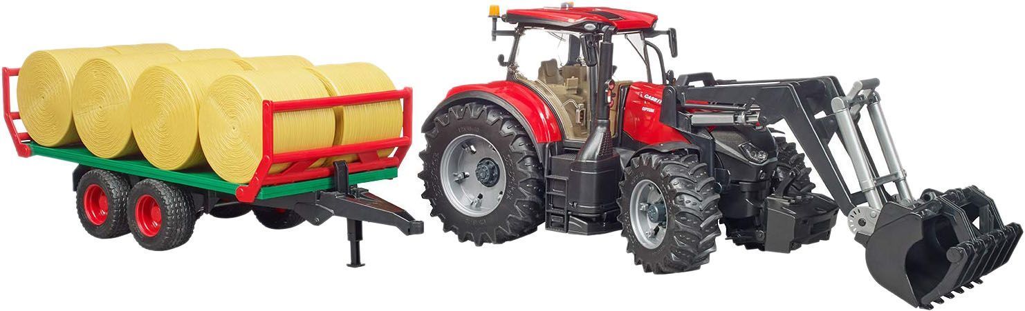 Игрушечный трактор, погрузчик, экскаватор Bruder Case IH Optum 300CVX Трактор с прицепом для тюков (03198)