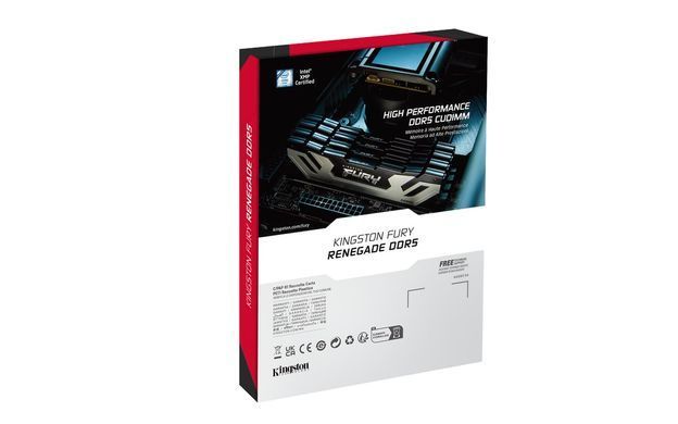 Память для настольных компьютеров Kingston Fury 48 GB (2x24GB) CUDIMM DDR5 8400 MHz Renegade Silver/Black (KF584CU40RSK2-48)