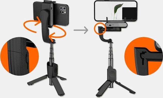 Монопод для селфи (Selfie Stick) Hohem iSteady Q Black