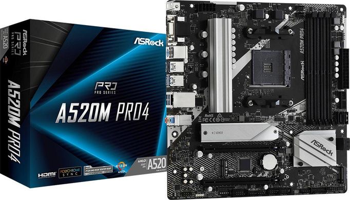 Материнська плата ASRock A520M Pro4