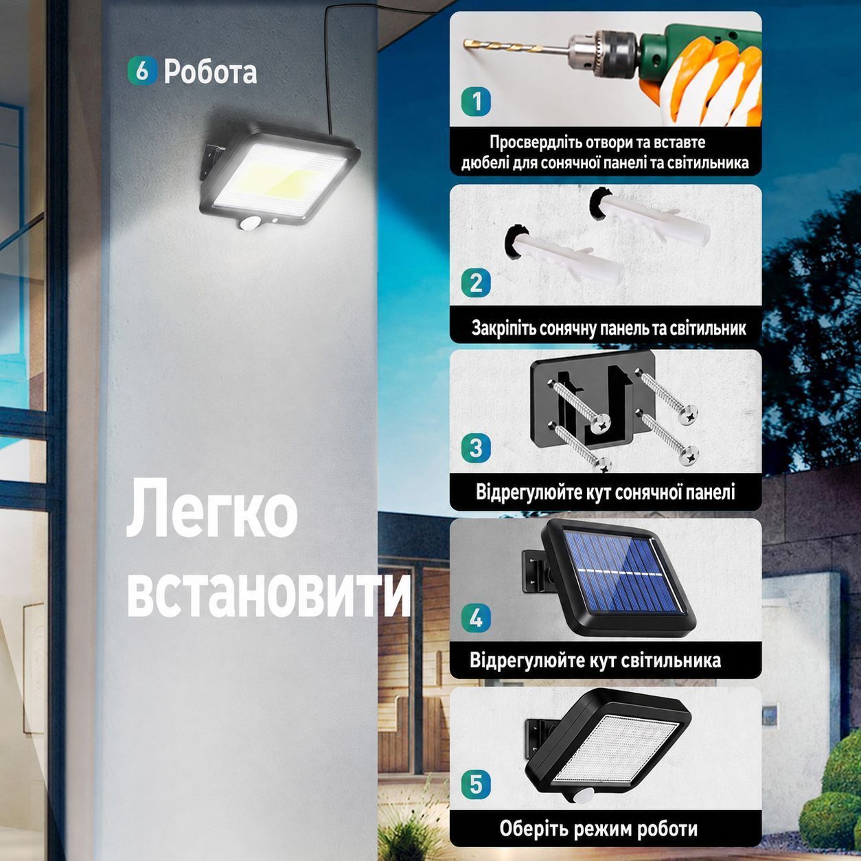Зовнішній сонячний LED-світильник LUCE SOLARE LED ESTERNO