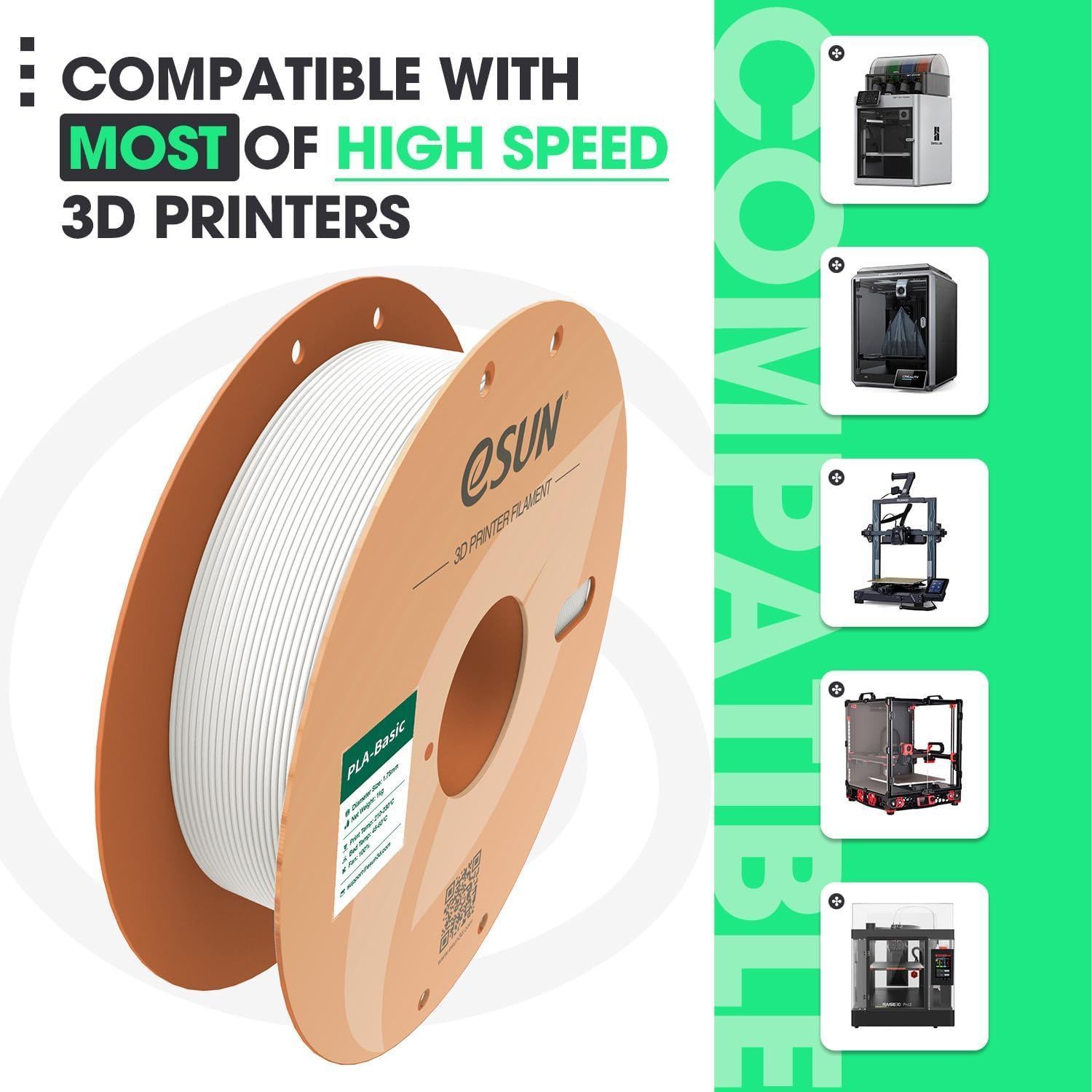Филамент eSun PLA-Basic White (PLABasic175W1P1)