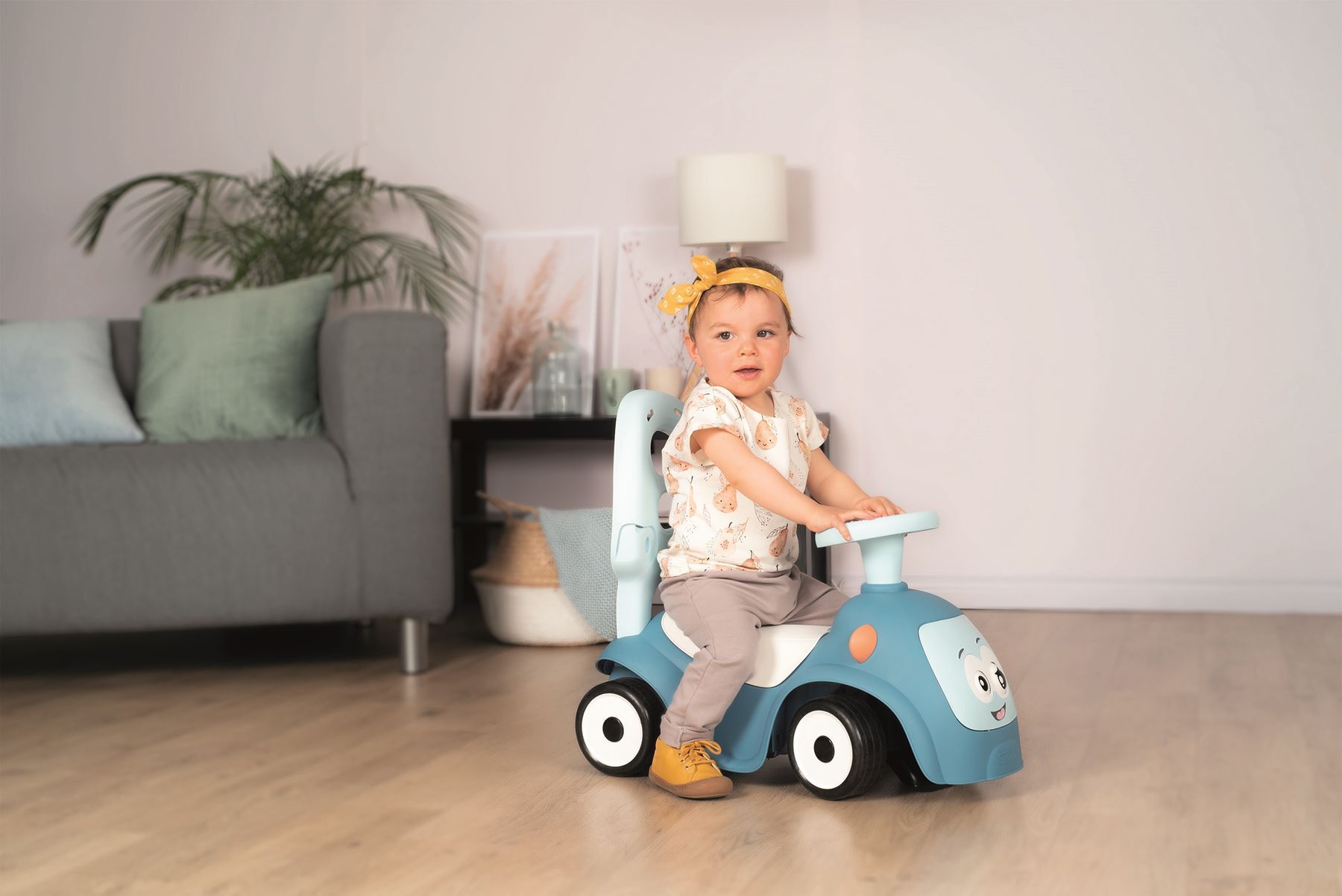 Каталка з батьківською ручкою Smoby Маестро 3 в 1, блакитний (720304)