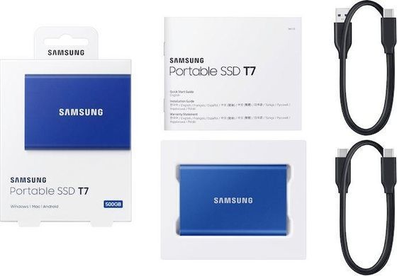 SSD накопитель Samsung T7 1 TB Indigo Blue (MU-PC1T0H/WW)