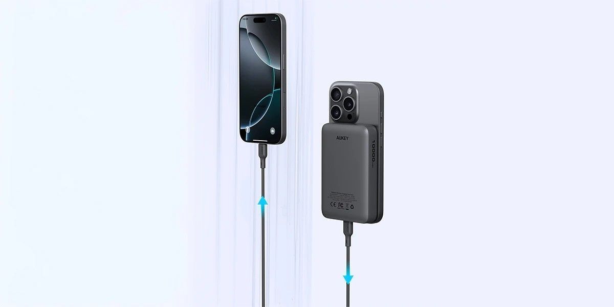 Внешний аккумулятор (павербанк) Aukey MagFusion Slim PB-MS04 Grey
