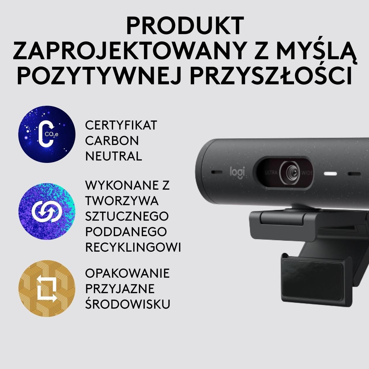 Веб-камера Logitech Brio 500 Graphite (960-001422)