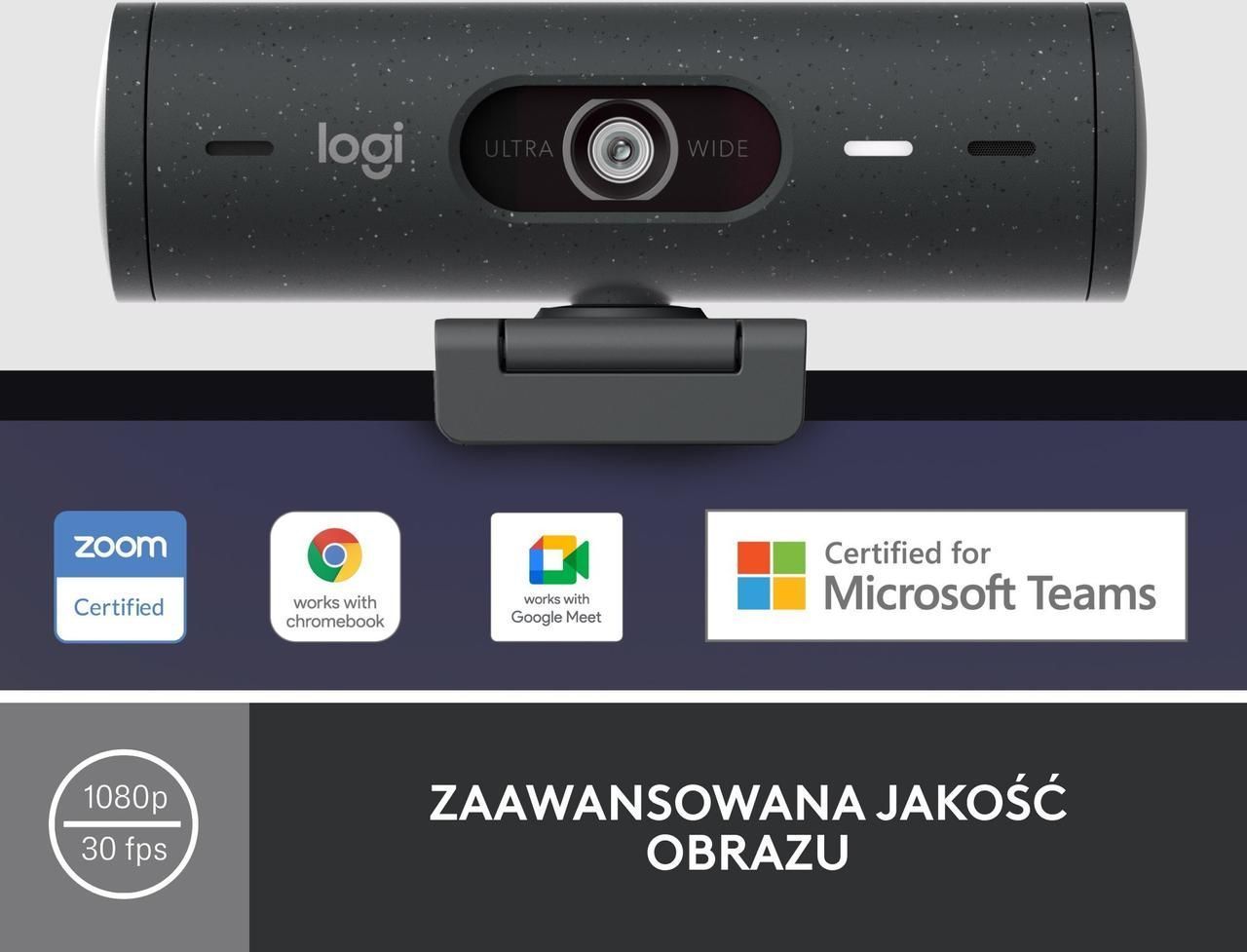 Веб-камера Logitech Brio 500 Graphite (960-001422)