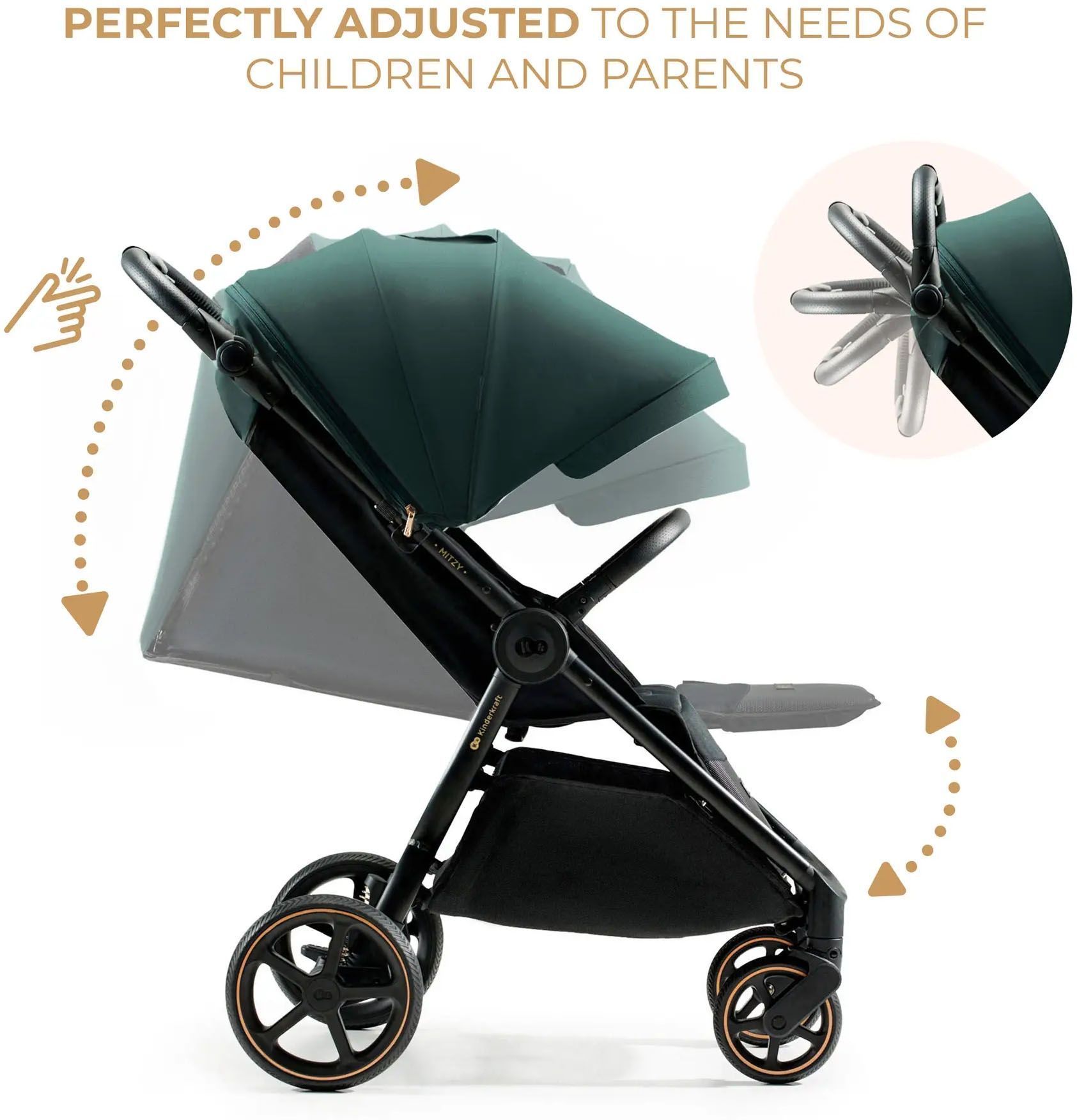 Прогулянкова коляска KinderKraft Mitzy Jade Green (KSMITZ00GRE0000)