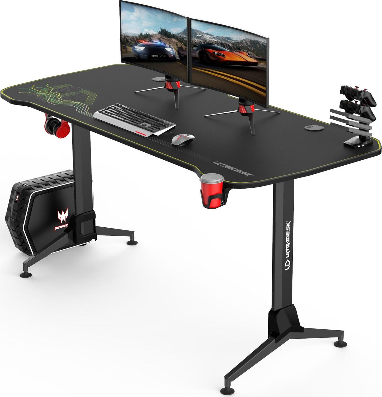 Фото - Офісний стіл Ultradesk Геймерський ігровий стіл геймера  GRAND Green UDESK-GD-GR 