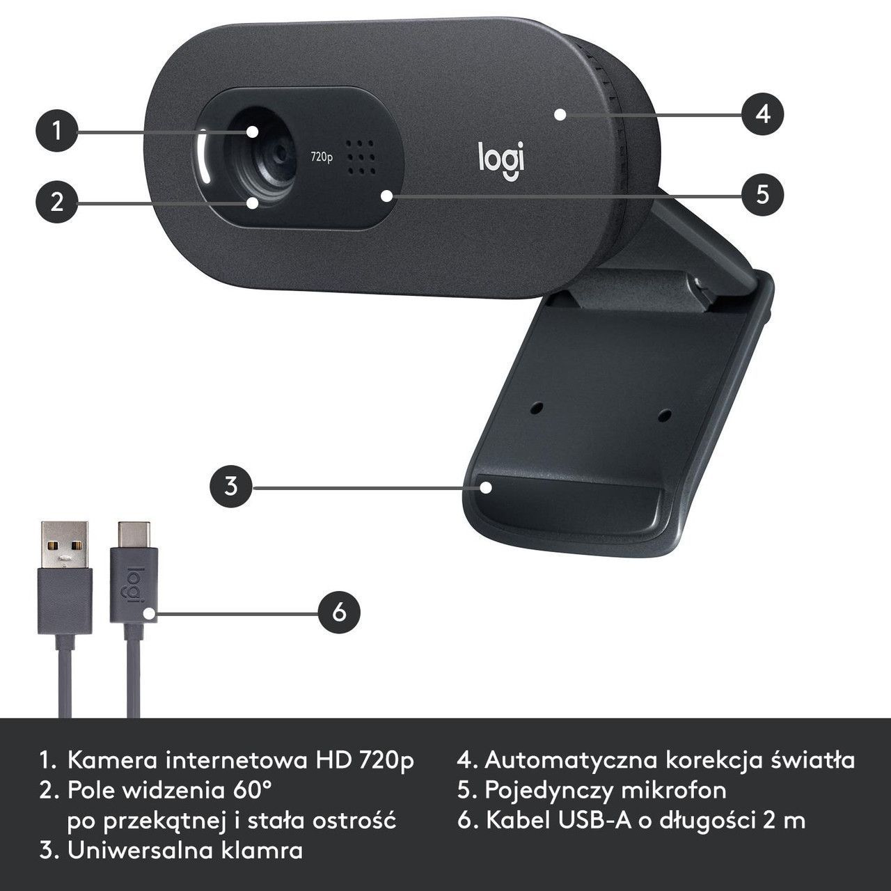Веб-камера Logitech HD Webcam C505 (960-001364)
