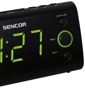Настольные часы с будильником Sencor SRC 330 GN