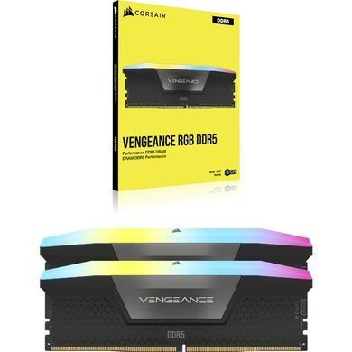 Пам'ять для настільних комп'ютерів Corsair 32 GB (2x16GB) DDR5 6400 MHz Vengeance RGB (CMH32GX5M2B6400C32)