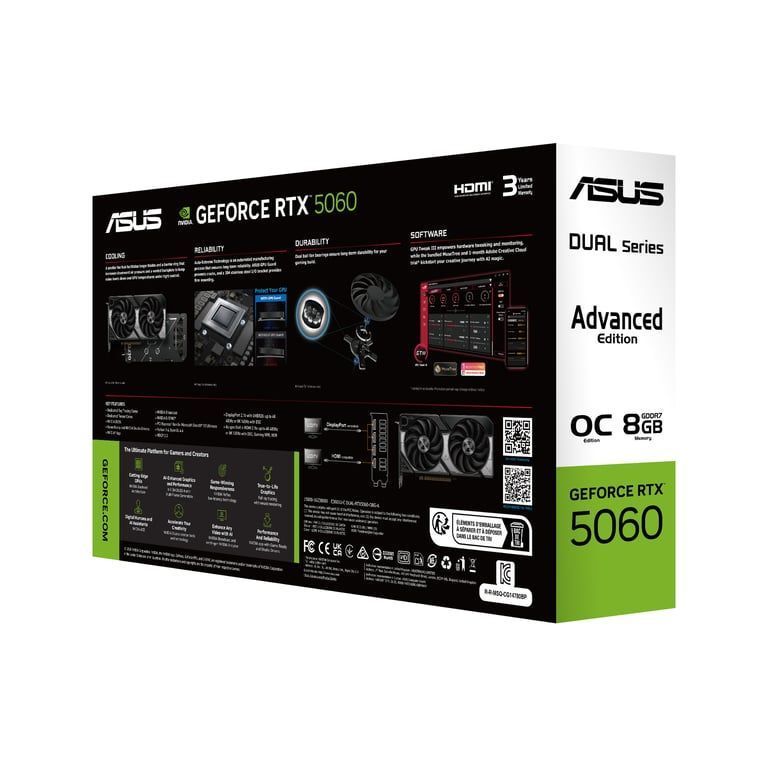 Відеокарта Asus Dual GeForce RTX 5060 OC Advanced 8 G (DUAL-RTX5060-O8G-A)