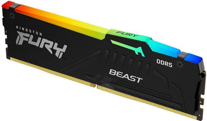 Пам'ять для настільних комп'ютерів Kingston Fury 128 GB (2x64GB) DDR5 5600 MHz Beast Black RGB EXPO (KF556C40BBAK2-128)
