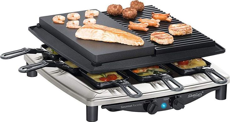 Електрогриль Steba Raclette RC 4 Plus Deluxe Chrom - 1450W