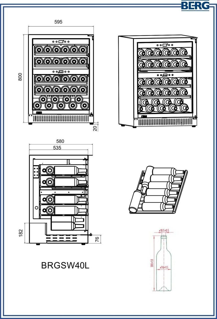 Винна шафа Berg BRGSW40L