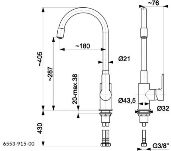 Смеситель для кухонной мойки KFA Armatura Rumba 6553-915-63