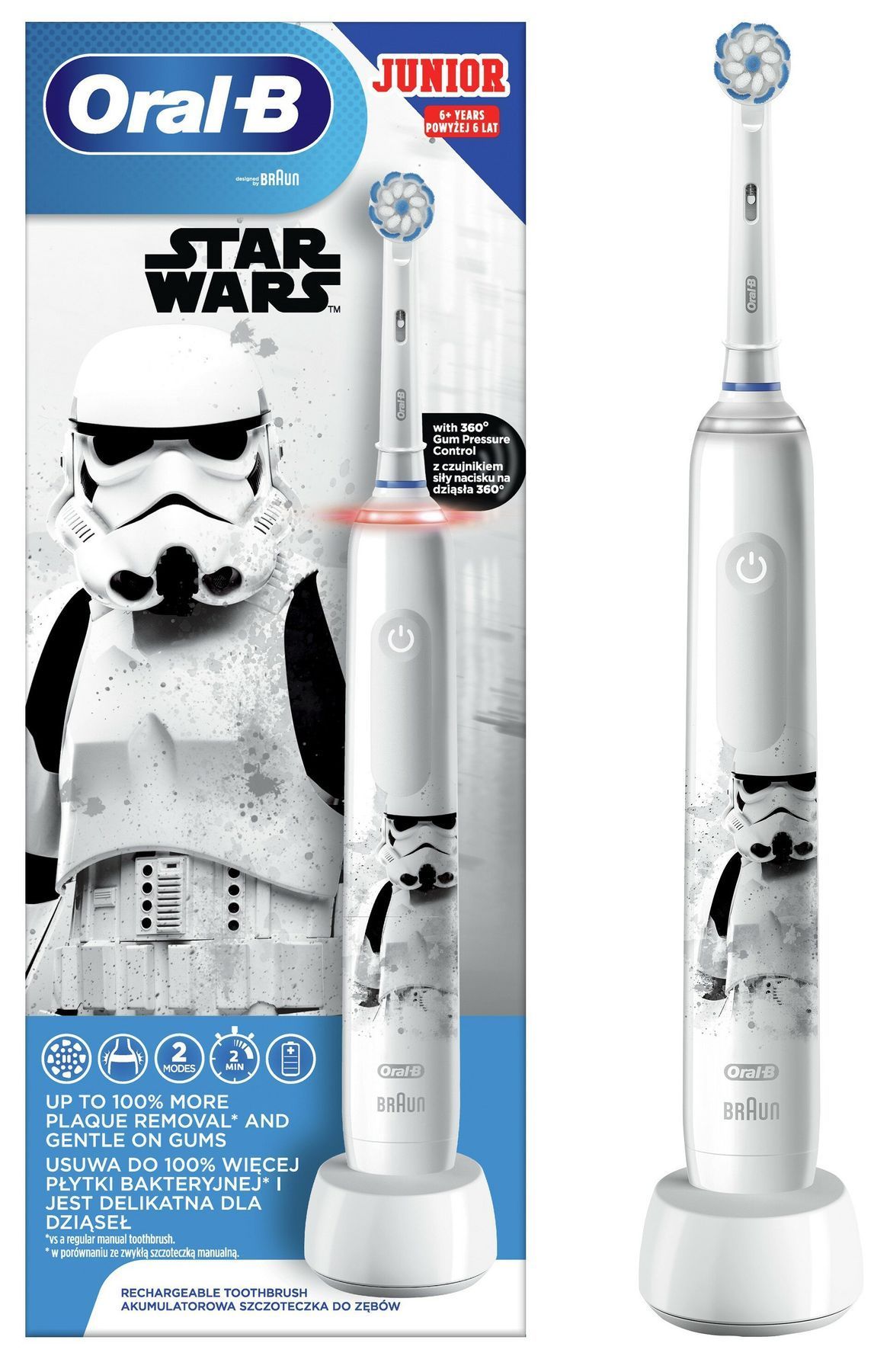 Электрическая зубная щетка Oral-B Pro 3 Kids Junior Star Wars