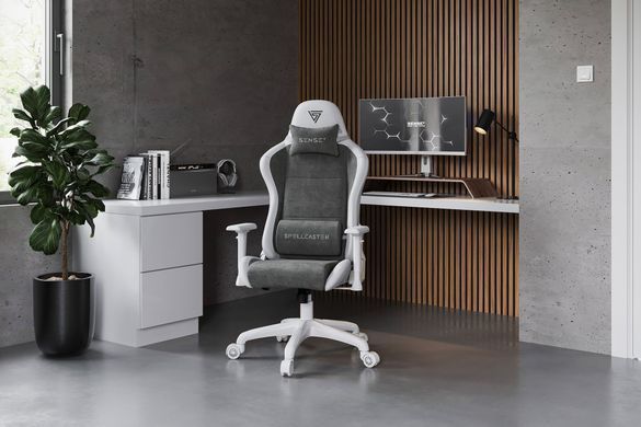 Комп'ютерне крісло для геймера Sense7 Spellcaster Fuku White/Gray