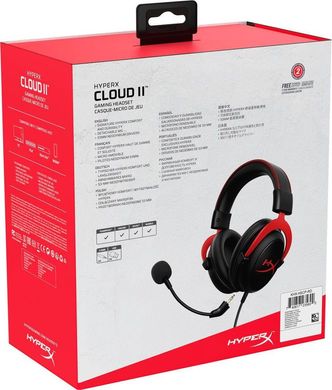 Комп'ютерна гарнітура Hyperx Cloud II Red (KHX-HSCP-RD/4P5M0AA)