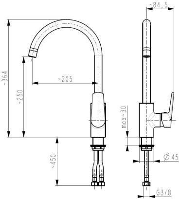 Смеситель для кухонной мойки KFA Armatura Onyks 6513-915-00