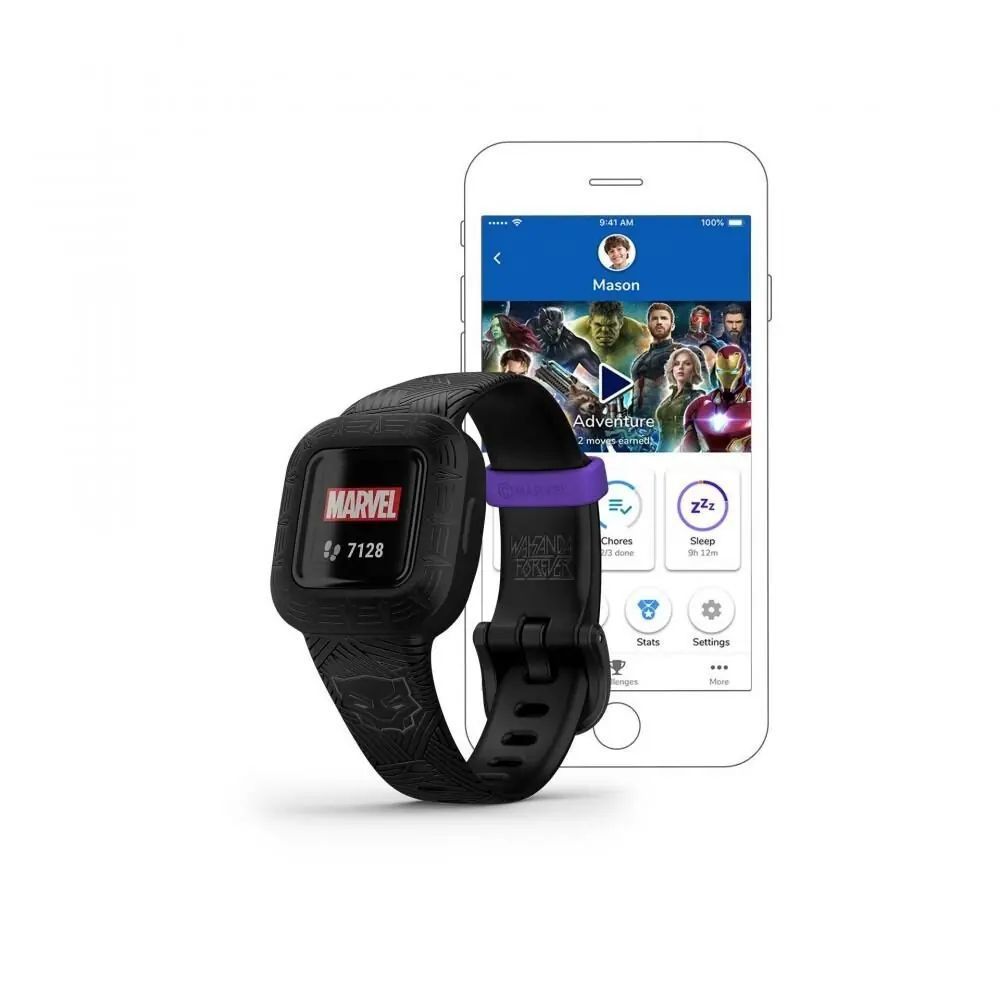 Фитнес-браслет Garmin Vivofit Jr. 3 Marvel Black Panther (010-02441-10/60/30)